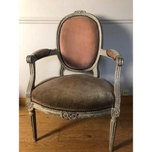 Fauteuil à Médaillon Et Noeud Louis XVI