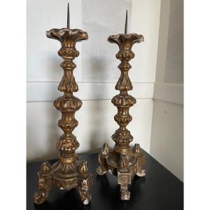 Pair Of Candle Holders Italy 19th Century 