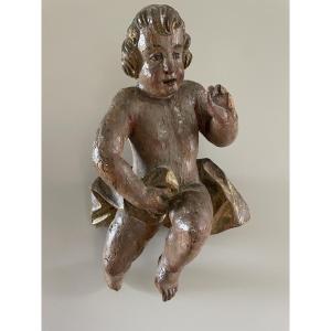 Ange en bois sculpté XVIII ème 
