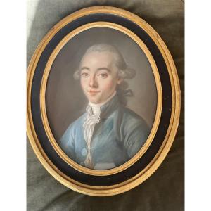 A Charming Pastel Painting Of A Young Man