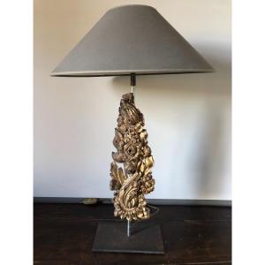 Golden Wood Lamp Base