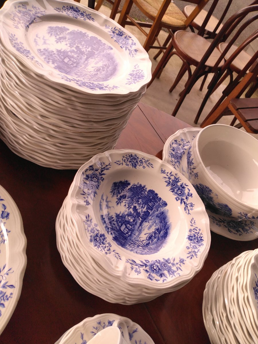 Service En Faience De Sarreguemines "romantic" 80 Pièces -photo-4