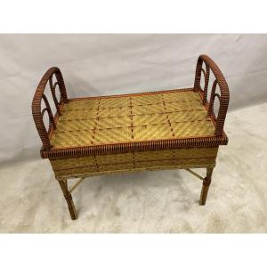 Banquette en osier et rotin 
