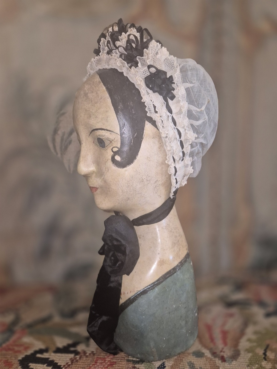 Antique Mid-19th Century Papier-mâché Marotte Head-photo-2