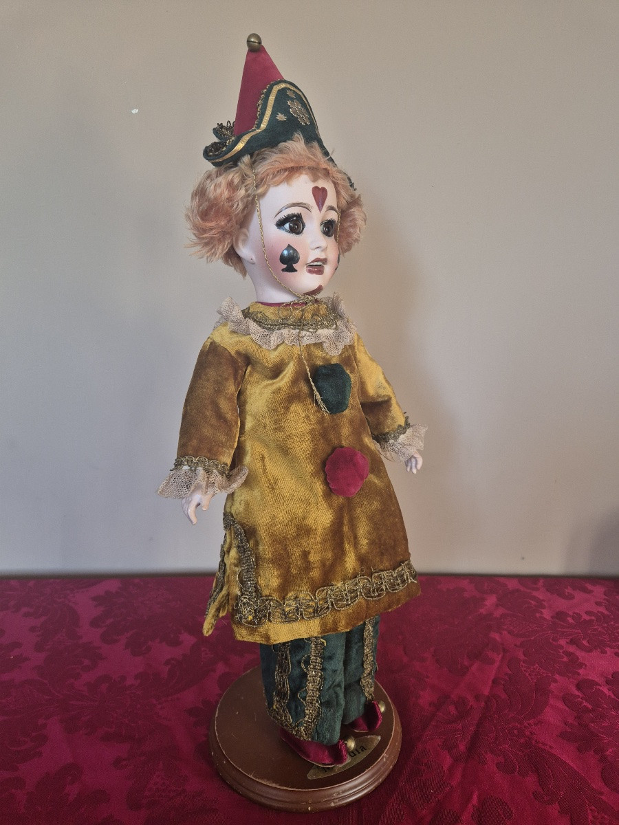 Antique Doll Clown, All Original, Signed Lanternier And Tasson, Made In Limoges-photo-2