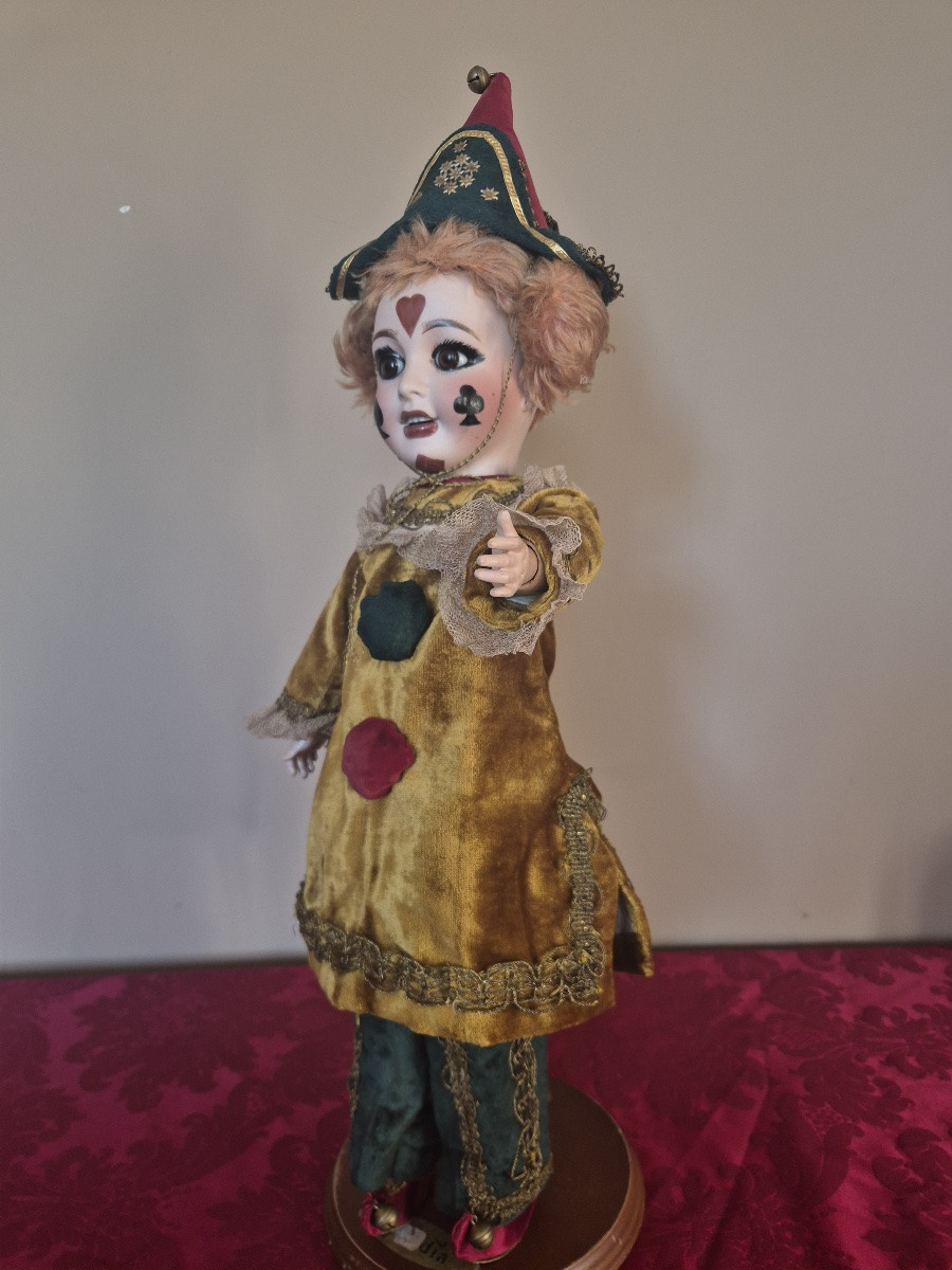 Antique Doll Clown, All Original, Signed Lanternier And Tasson, Made In Limoges-photo-3