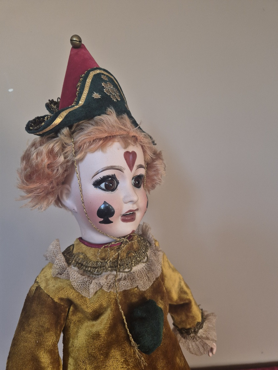 Antique Doll Clown, All Original, Signed Lanternier And Tasson, Made In Limoges-photo-1