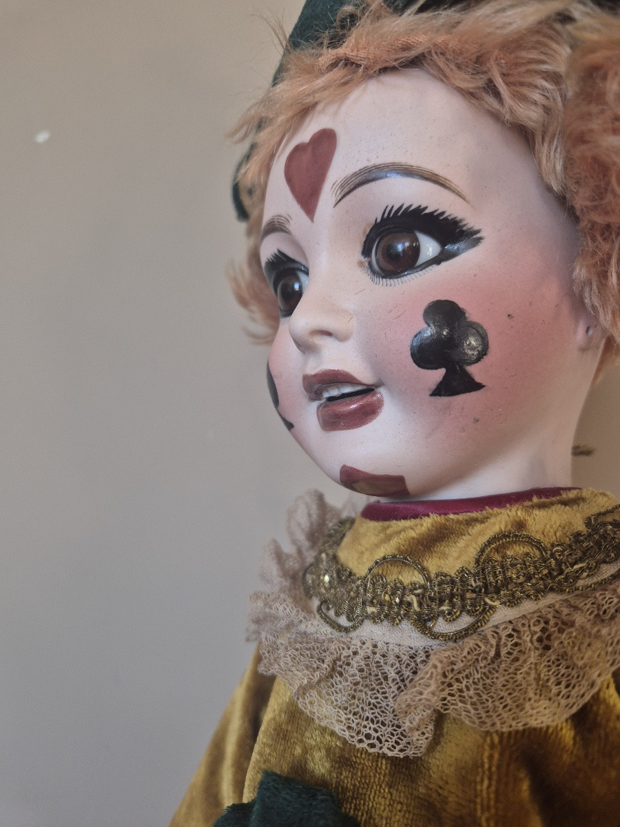 Antique Doll Clown, All Original, Signed Lanternier And Tasson, Made In Limoges-photo-3