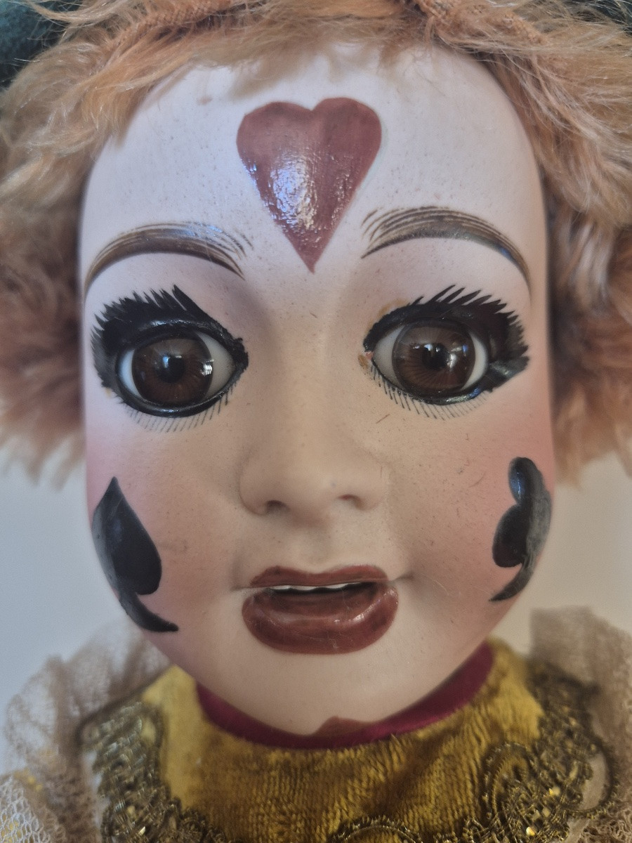 Antique Doll Clown, All Original, Signed Lanternier And Tasson, Made In Limoges-photo-4