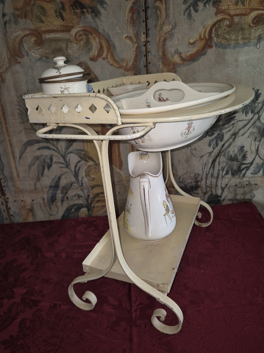 Nécessaire de toilette pour enfant en faïence  de Sarreguemines « Enfants Richard »-photo-3