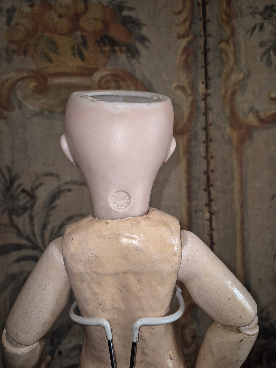 Poupée SFBJ, moule 230, taille 8, en costume militaire d'origine-photo-5