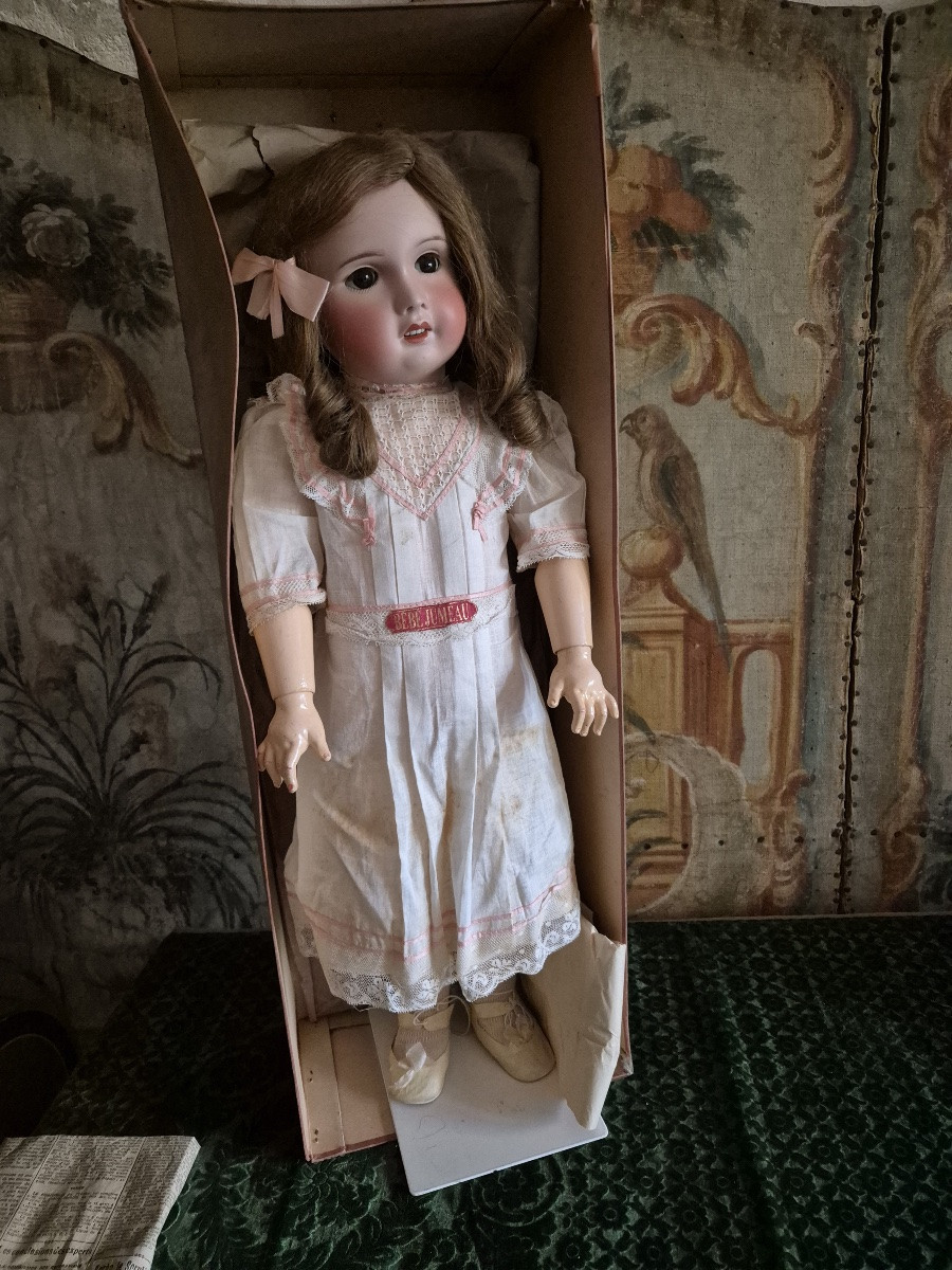 Antique French Sfbj Doll, "jumeau Mold," In Size 13, In Her Original Box-photo-3