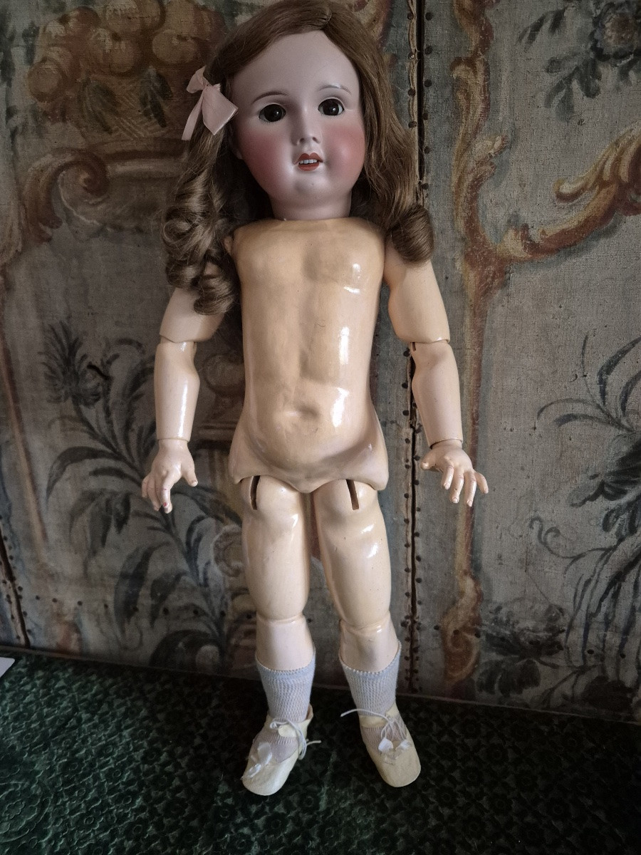 Antique French Sfbj Doll, "jumeau Mold," In Size 13, In Her Original Box-photo-3