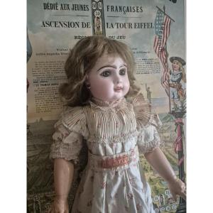 Antique Jumeau Doll With An Open Mouth In Size 8