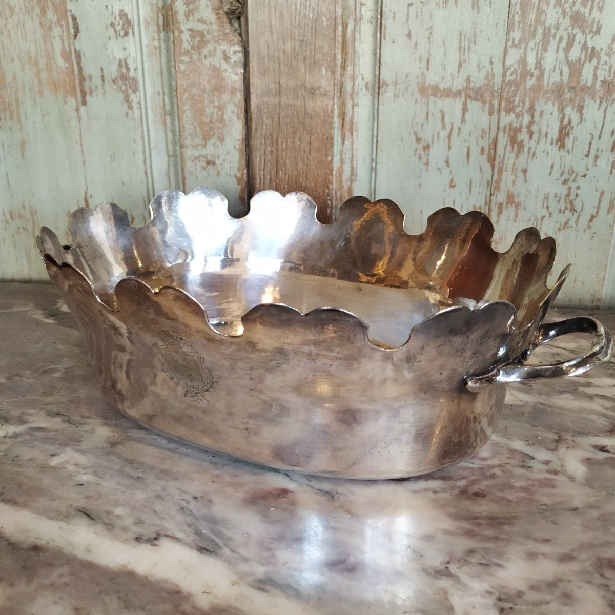 VERRIERE AUX ARMES DE GYSSEN D'EPOQUE LOUIS XV-photo-2