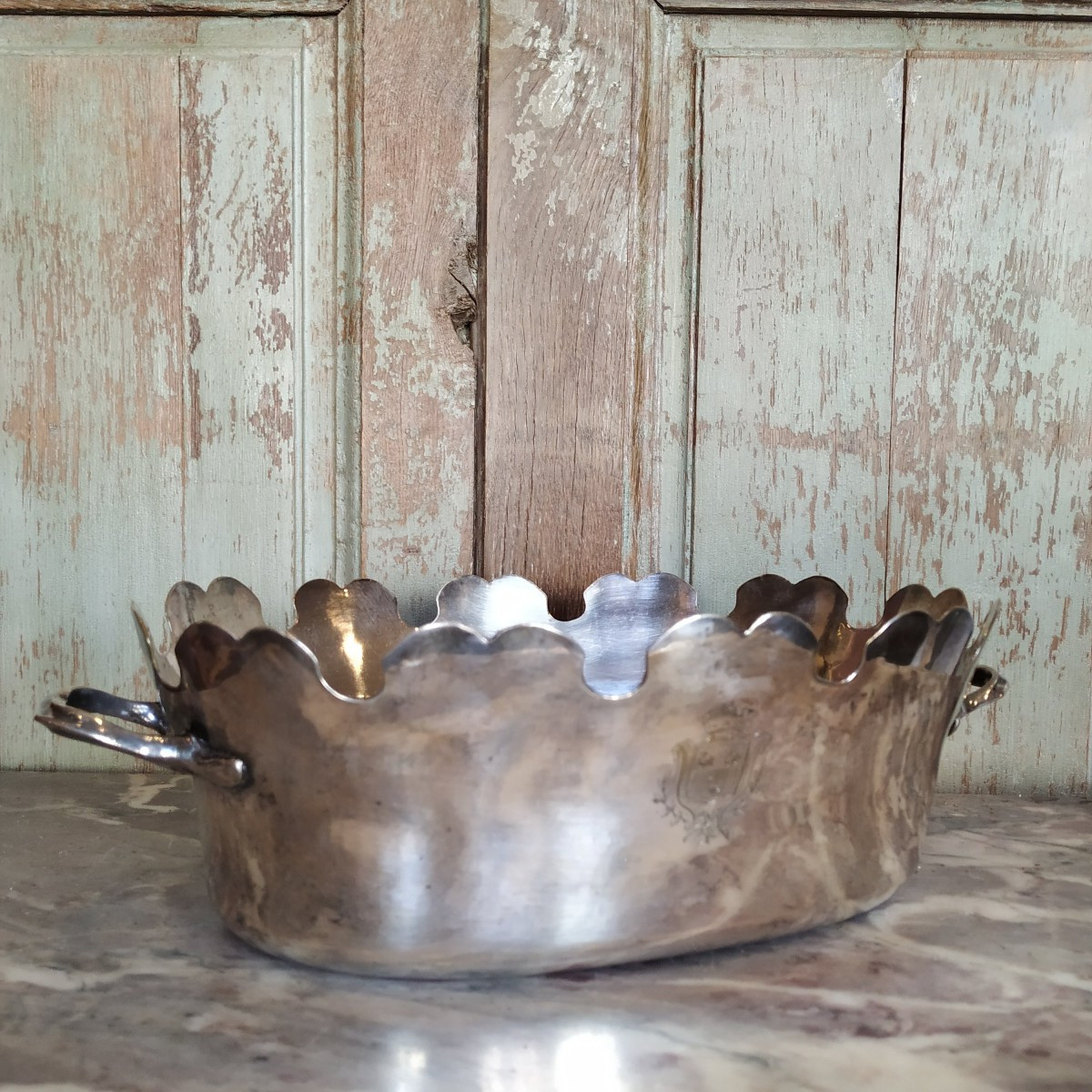 VERRIERE AUX ARMES DE GYSSEN D'EPOQUE LOUIS XV