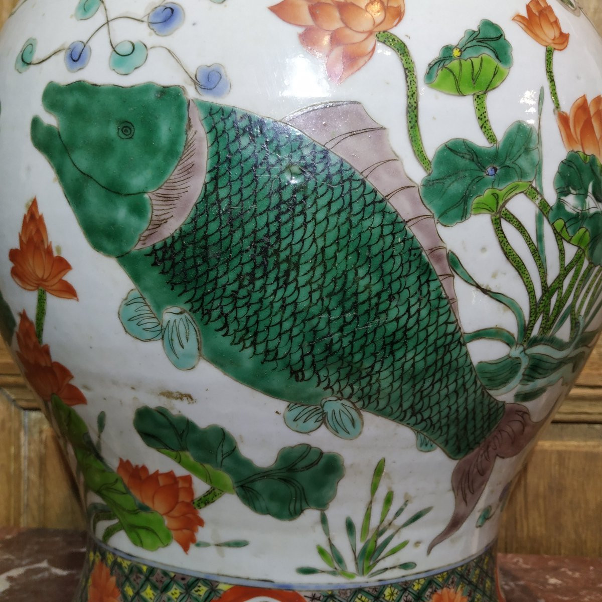 GRANDE POTICHE DE CHINE D'EPOQUE XIXe-photo-1