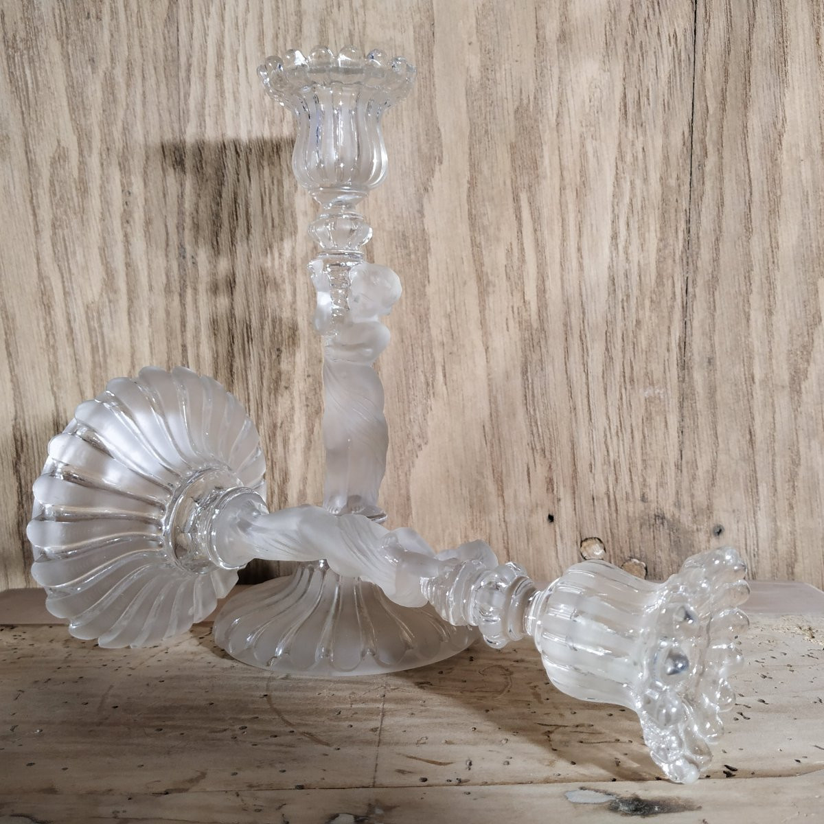 Pair Of Baccarat Candlesticks, Mid-20th Century-photo-3