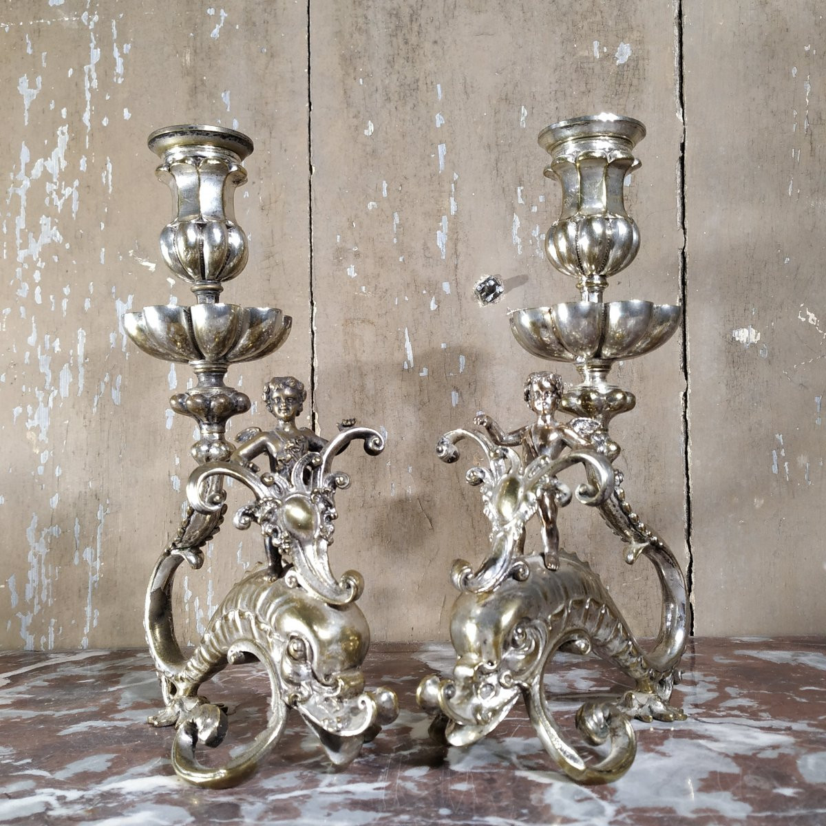 Pair Of 19th Century English Candlesticks-photo-3