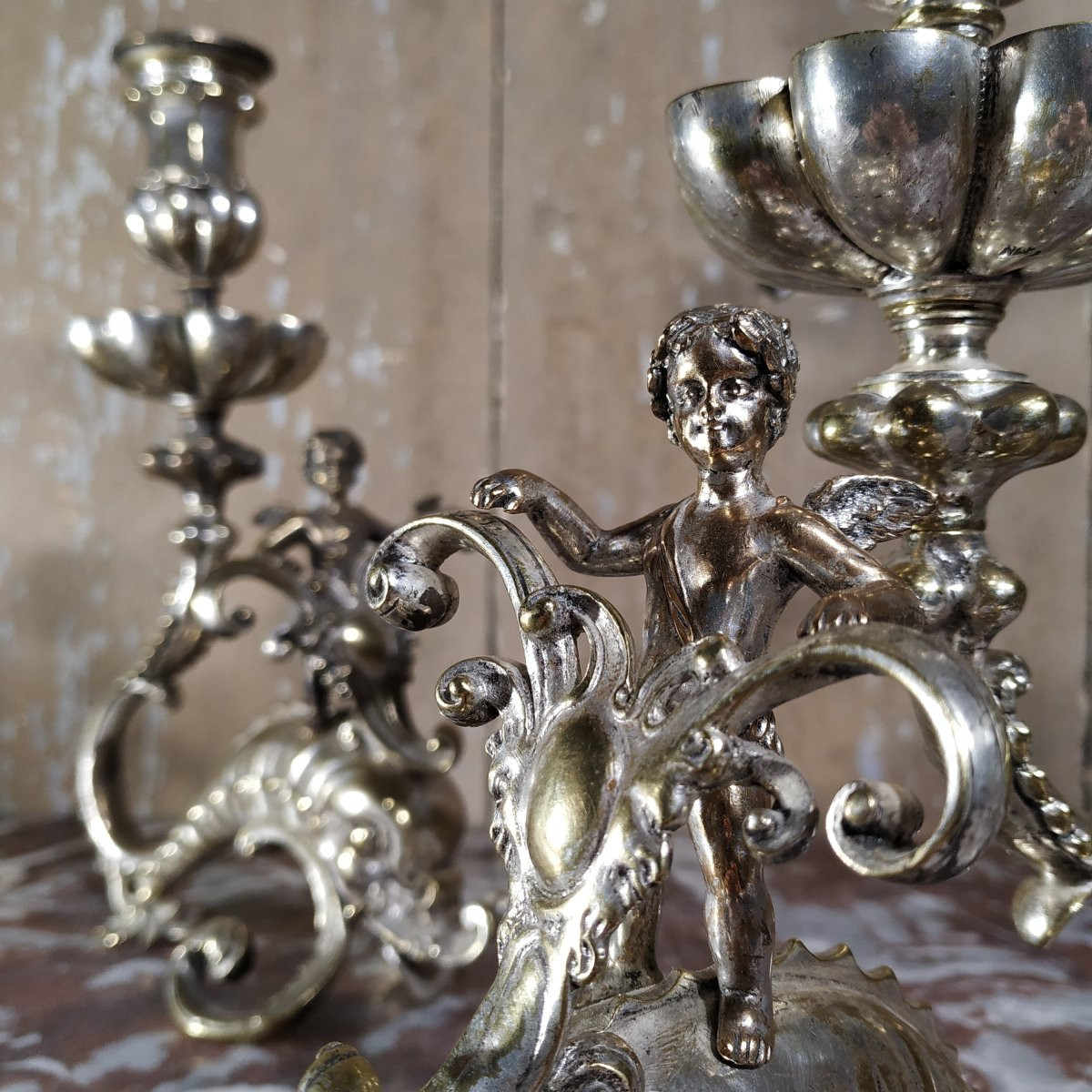 Pair Of 19th Century English Candlesticks-photo-4