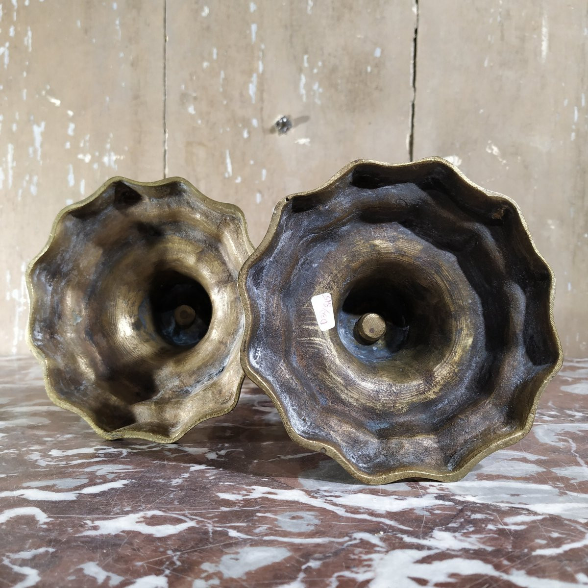 Pair Of Louis XV Style "king's" Candlesticks-photo-3