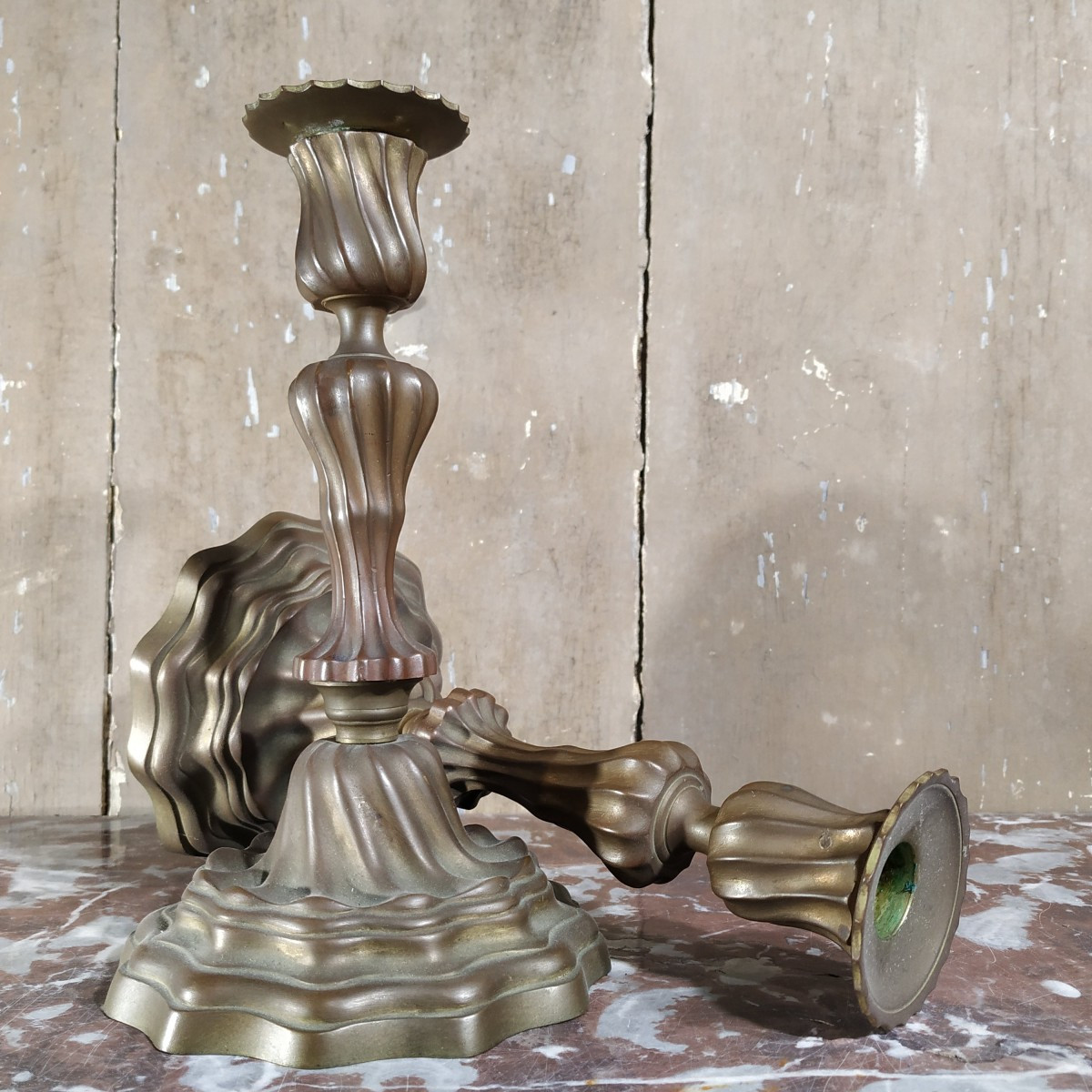 Pair Of Louis XV Style "king's" Candlesticks
