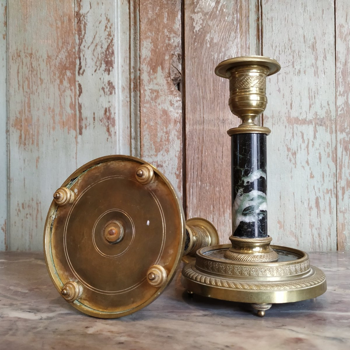 PAIRE DE BOUGEOIRS CIRCA 1810-1820-photo-2