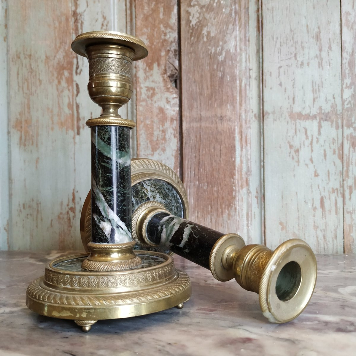 PAIRE DE BOUGEOIRS CIRCA 1810-1820-photo-3