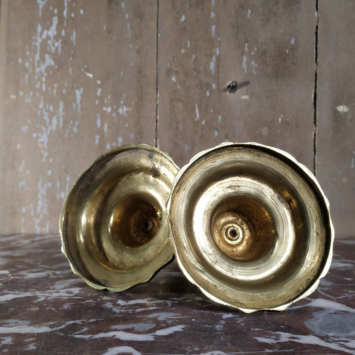 PAIRE DE BOUGEOIRS DE STYLE LOUIS XV-photo-2
