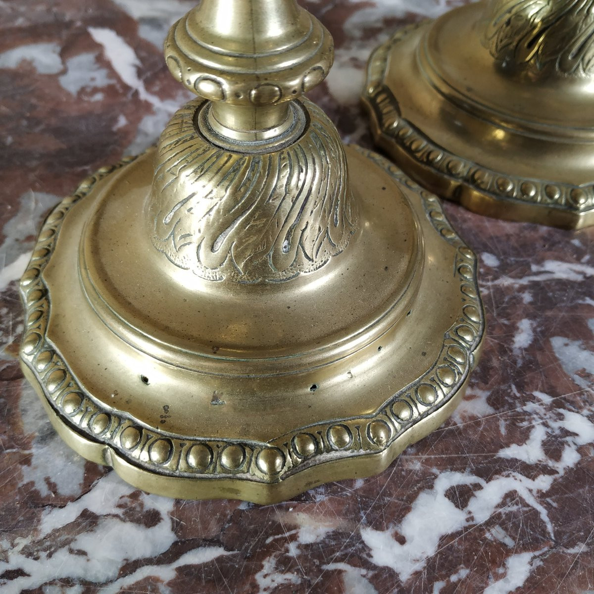 PAIRE DE BOUGEOIRS DE STYLE LOUIS XV-photo-4