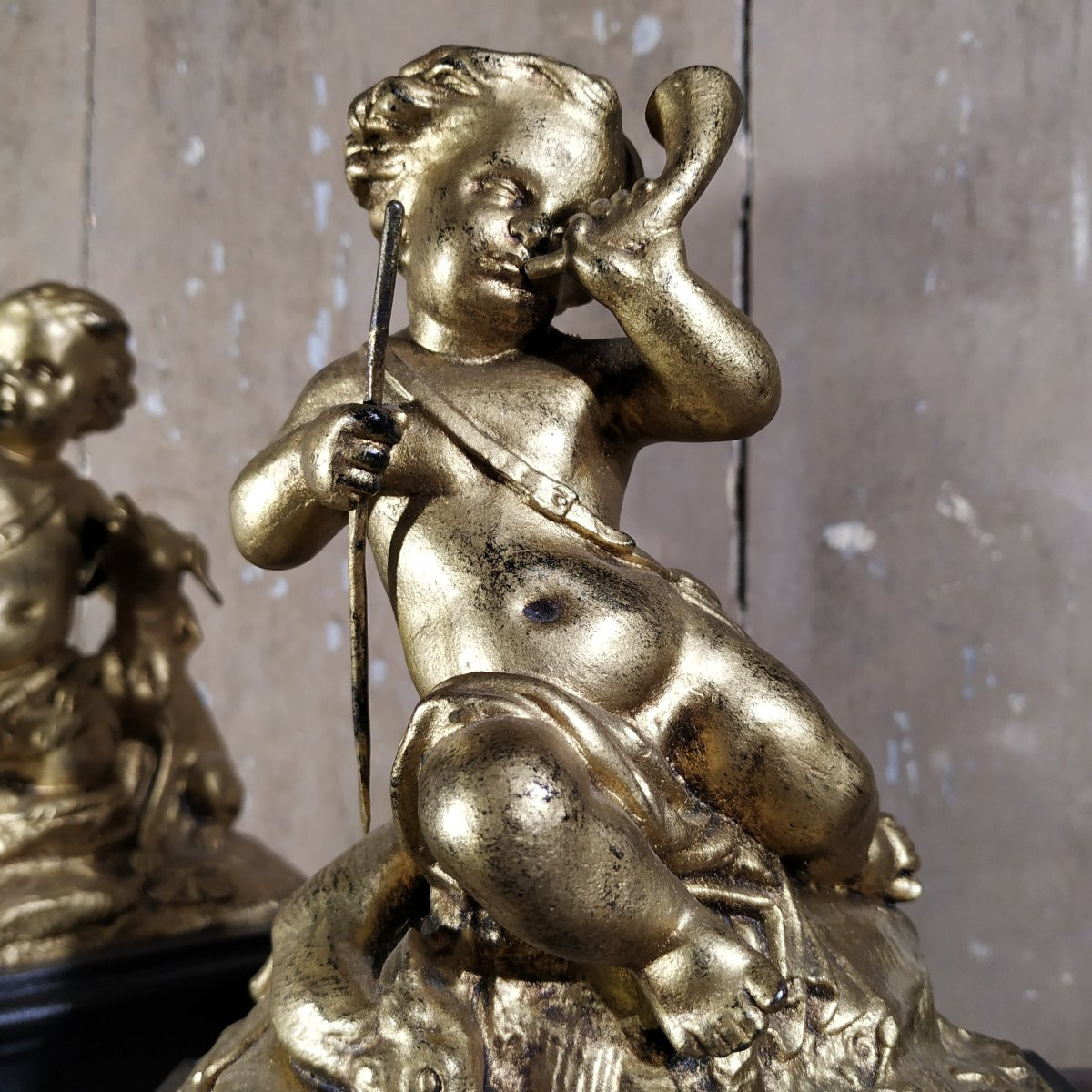 Pair Of Ornamental Subjects Figuring Hunting Puttis -photo-2