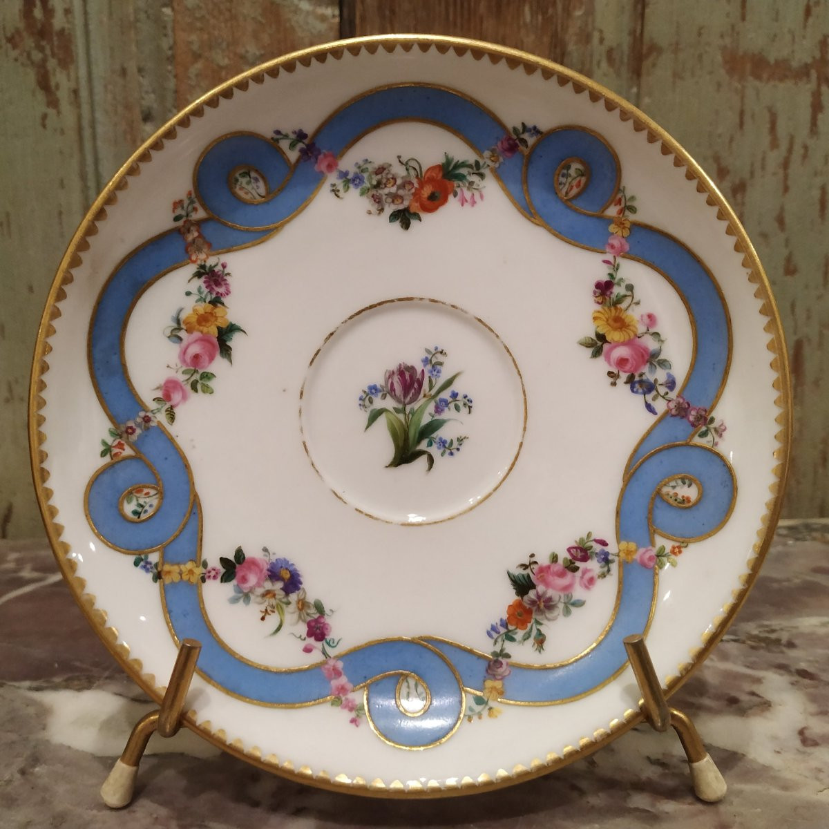 TASSE ET SA SOUCOUPE DE PARIS D'EPOQUE XIXe-photo-2