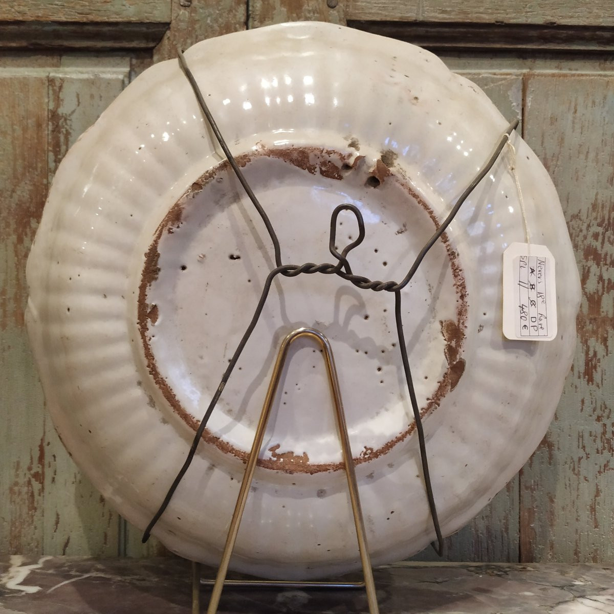 GRAND SALADIER AU CHINOIS QUI FUME.  NEVERS ÉPOQUE XVIIIe.-photo-4