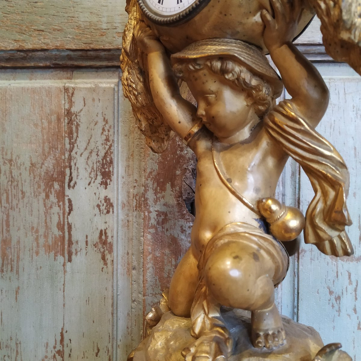 PENDULE AU GARCON MOISSONNEUR D'EPOQUE RESTAURATION-photo-4