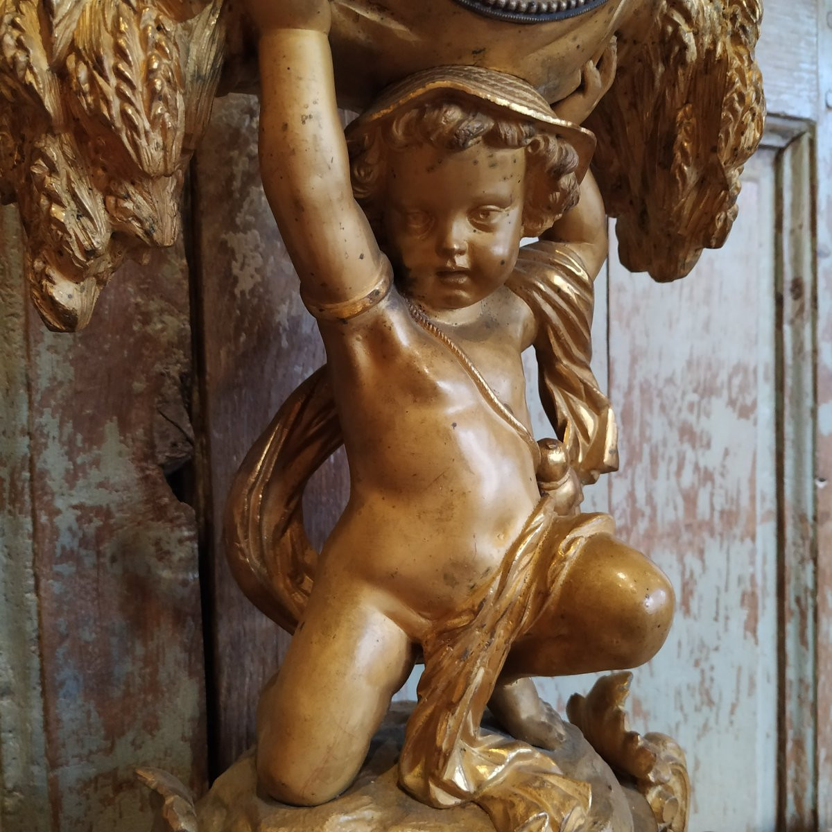 PENDULE AU GARCON MOISSONNEUR D'EPOQUE RESTAURATION-photo-2