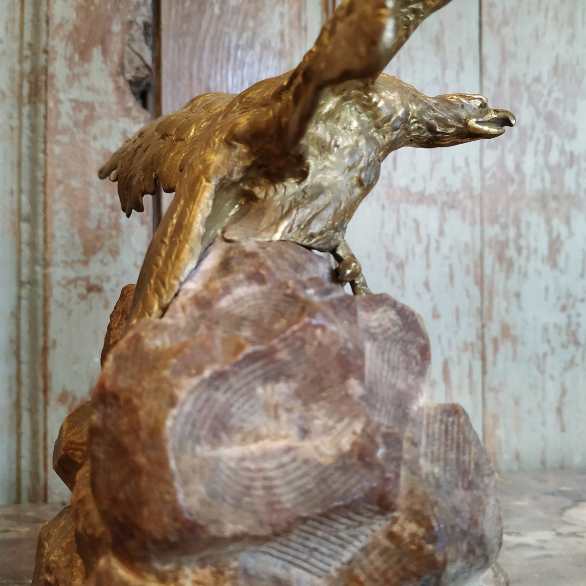 AIGLE EN BRONZE DORE CIRCA 1900 -photo-4