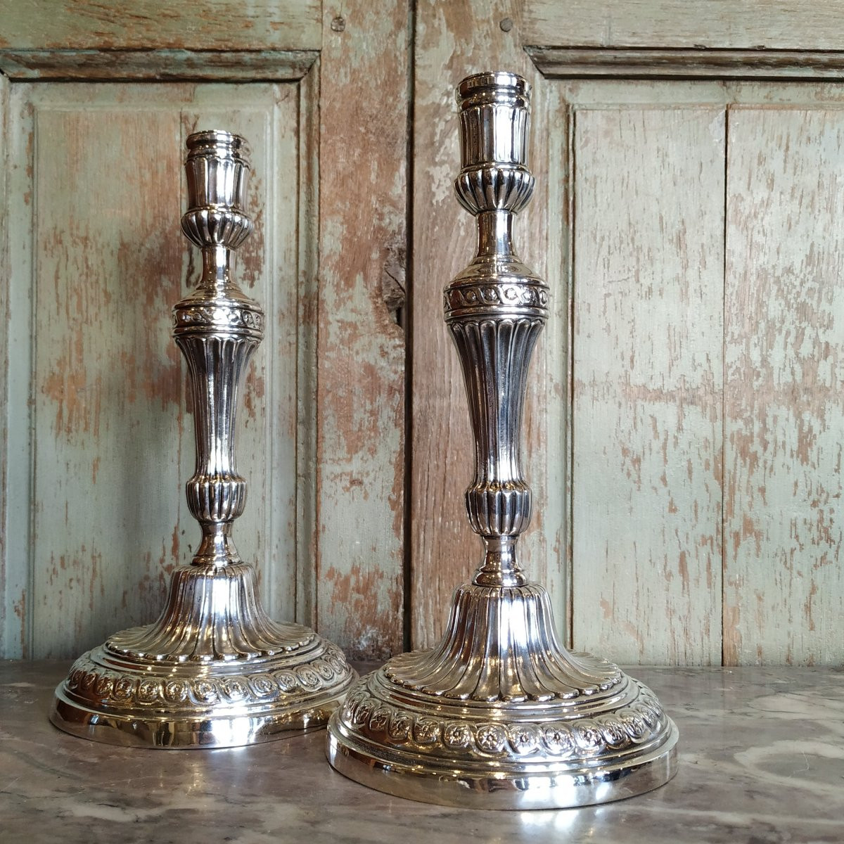 Pair Of Louis XVI Period Candlesticks-photo-2