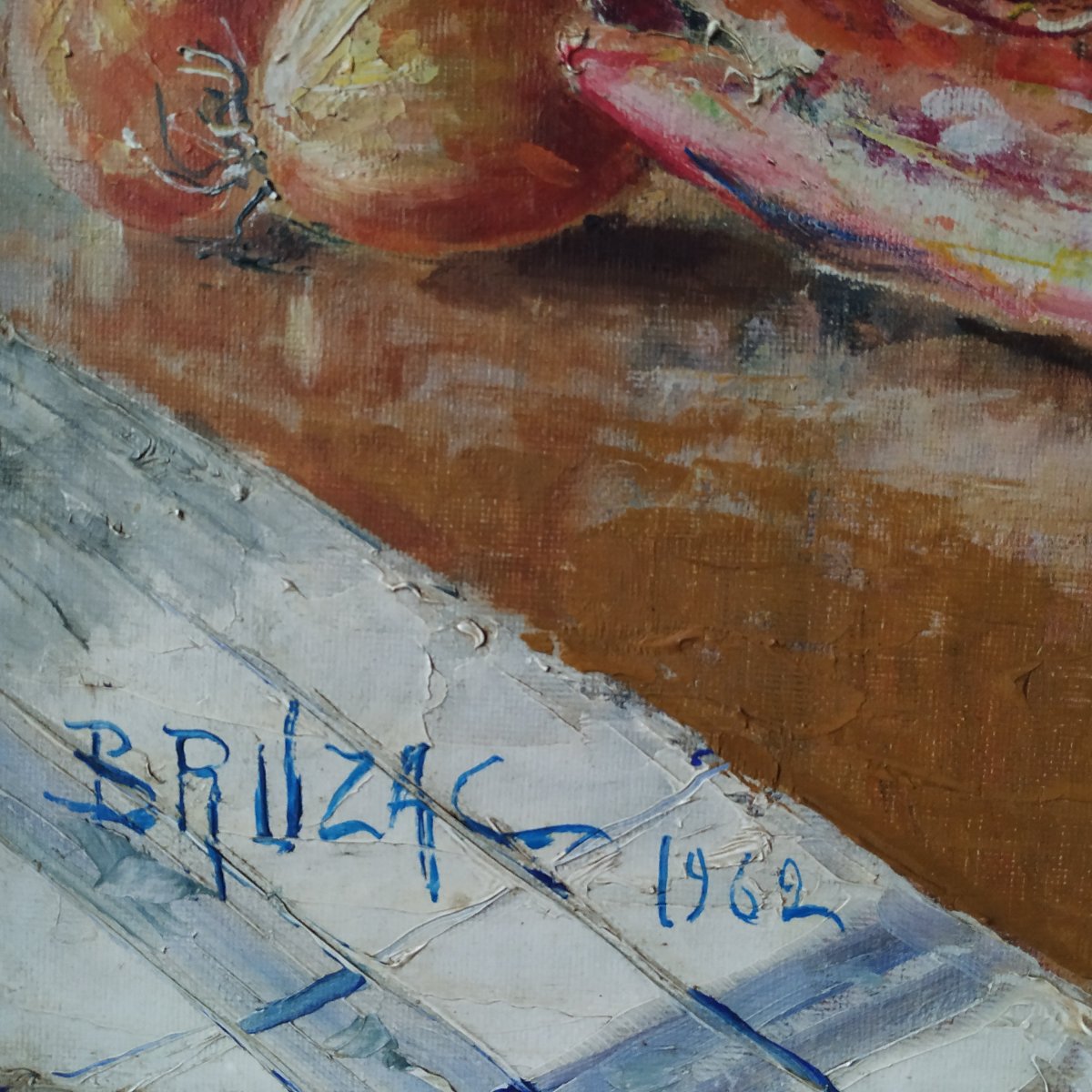 Still Life With Fish By Victor Bruzac, 1962-photo-2