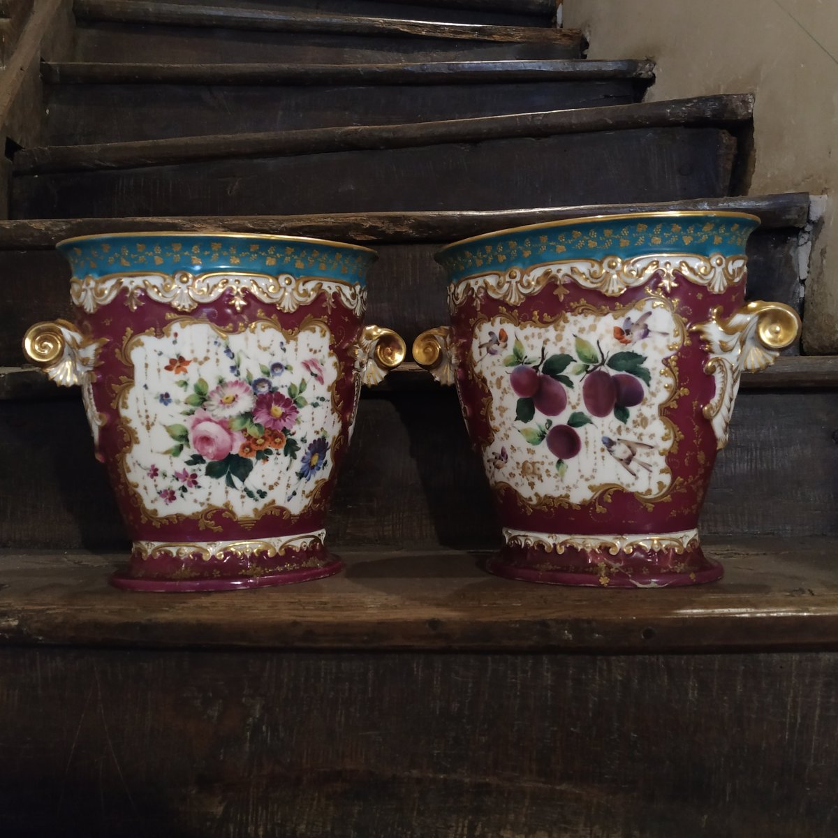 PAIRE DE GRANDS CACHE-POTS D'EPOQUE LOUIS-PHILIPPE-photo-2