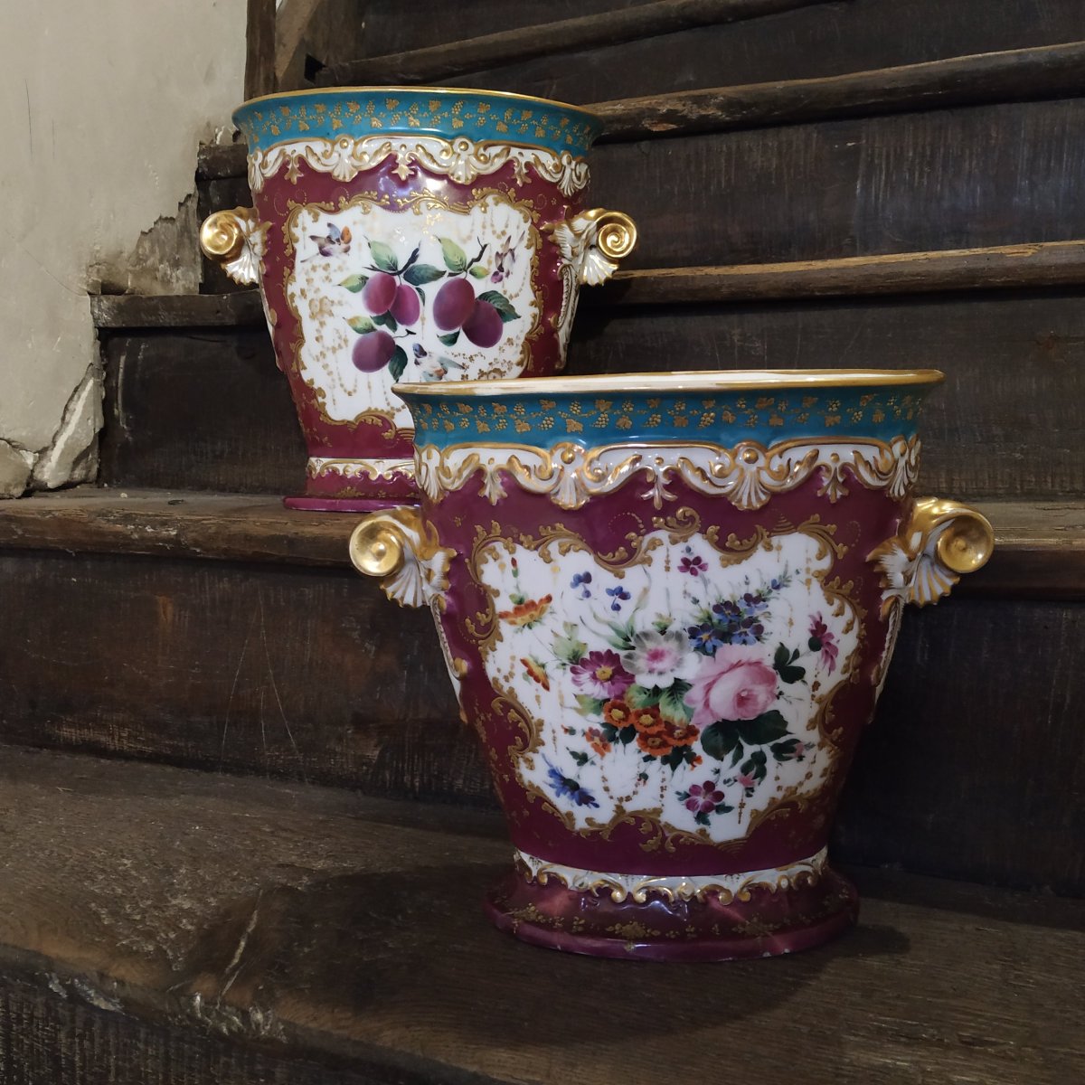PAIRE DE GRANDS CACHE-POTS D'EPOQUE LOUIS-PHILIPPE-photo-2