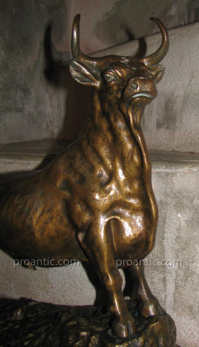 Sculpture  Bronze  Taureau  d'Apres  C. Fratin-photo-2