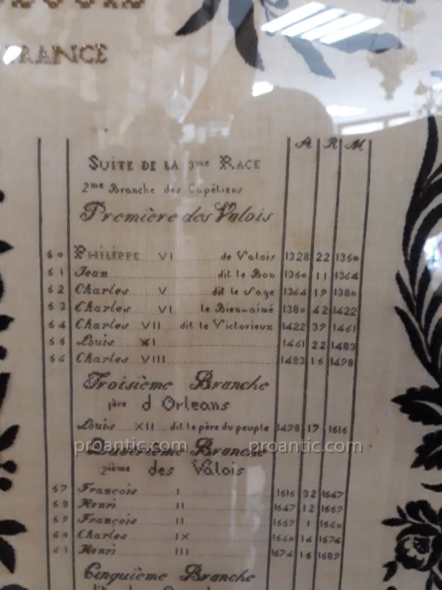 Embroidery Of The Kings Of France Folk Art Bourgeois Epoque Napoléon III-photo-7