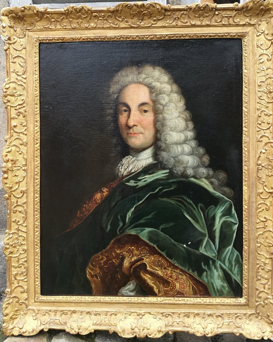 Important Portrait d'Homme Epoque Regence -photo-2