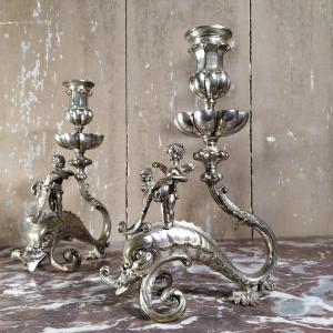 Pair Of 19th Century English Candlesticks