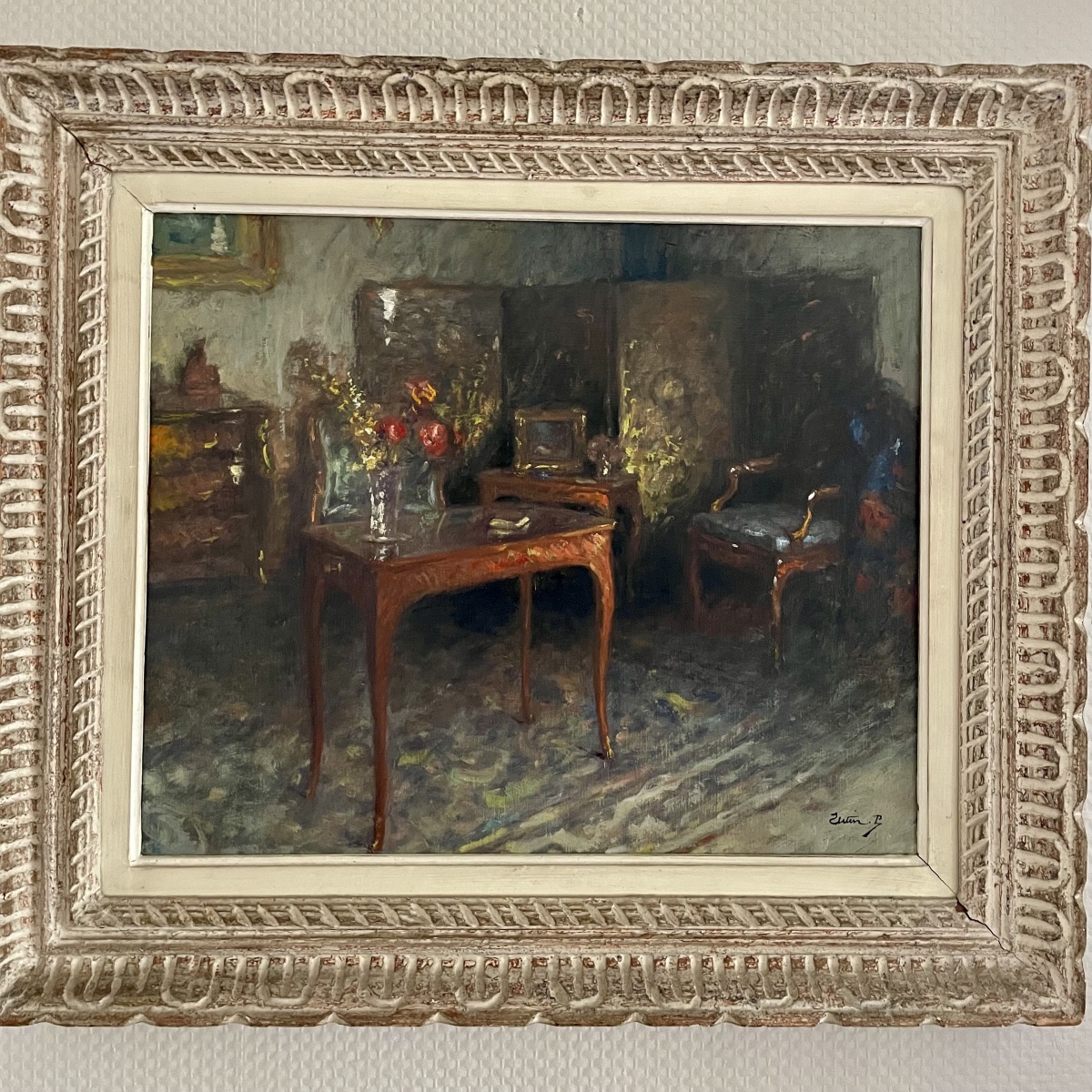 Paul Urtin (1874-1962) – Intérieur de salon – -photo-2