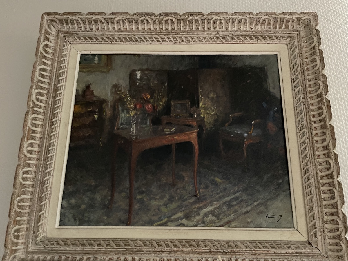 Paul Urtin (1874-1962) – Intérieur de salon – -photo-4