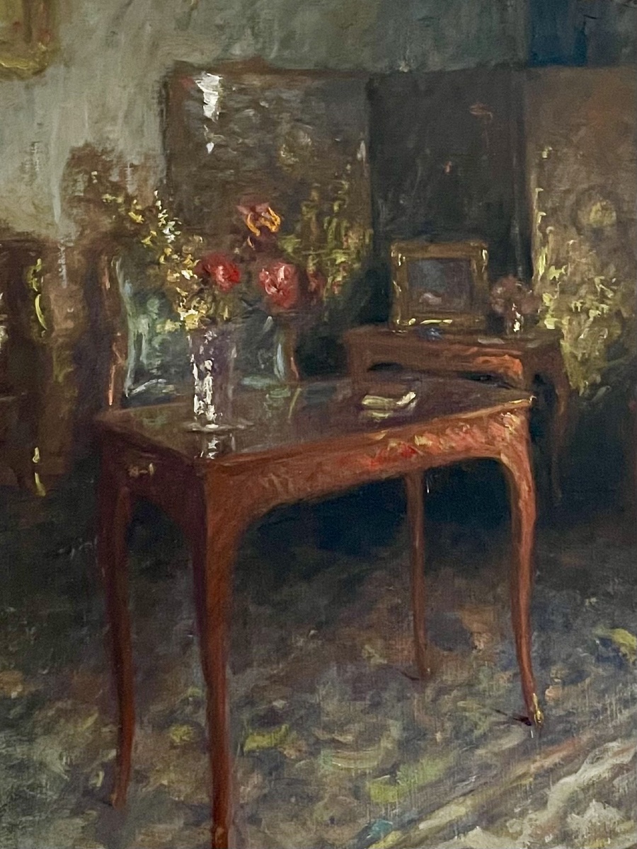 Paul Urtin (1874-1962) – Intérieur de salon – 