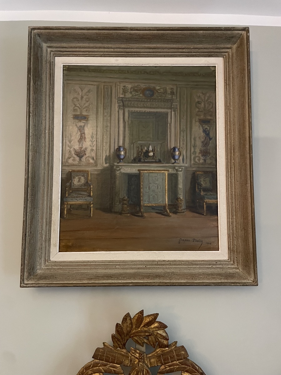 JEANNE TISSIER (née en 1888 ?) Intérieur à la cheminée