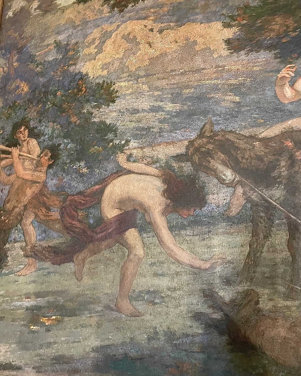 Grande Bacchanale, huile sur toile, début XXe-photo-4