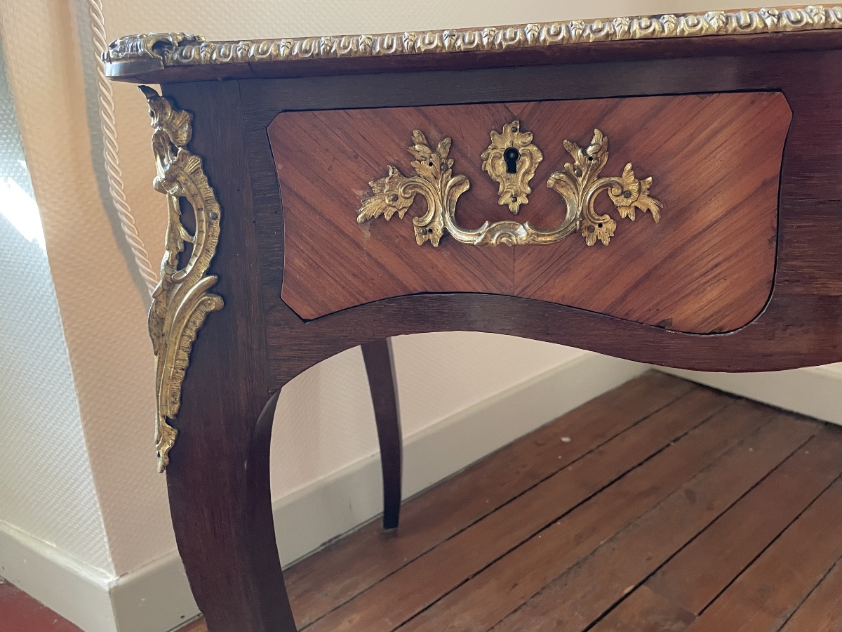 Bureau plat de style Louis XV – Époque Napoléon III -photo-2